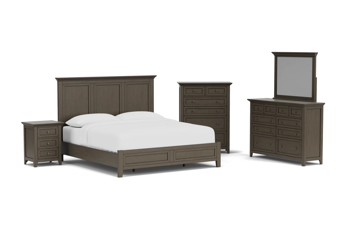 San Mateo 5-Piece Grey King Bedroom Set